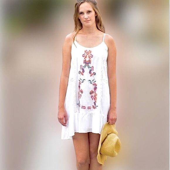 Embroidered Swim Coverup Dress - Picture 3 of 9